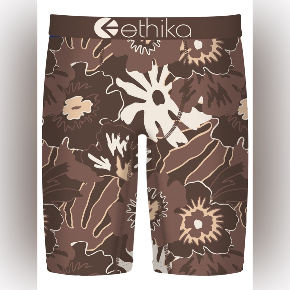 Ethika Brown Floral Boxer Briefs